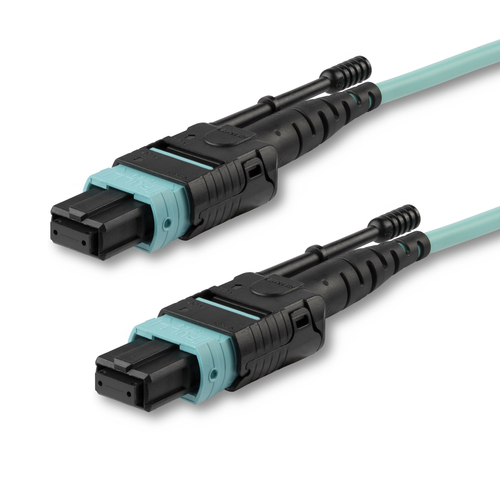 StarTech.com 2m (6ft) MTP(F)/PC OM3 Multimode Fiber Optic Cable, 12F Type-A, OFNP Plenum, 50/125µm LOMMF, 40G Networks, Low Insertion Loss, MPO Fiber Jumper Cord