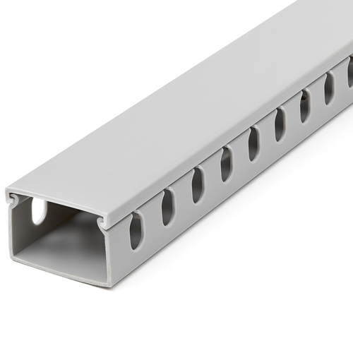 StarTech.com Open Slot Cable Management Raceway with Cover, 1-1/2"(38mm)W x 1"(25mm)H - 6.5ft(2m) length - 1/4"(8mm) Slots, PVC Network Cable Hider/Wall Wire Duct, Max 20 Cables, UL Listed - TAA