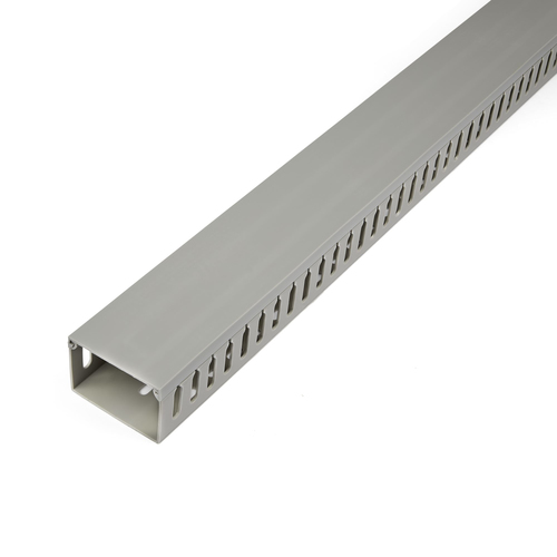 StarTech.com Open Slot Cable Management Raceway with Cover, 3"(75mm)W x 2"(50mm)H - 6.5ft(2m) length - 1/4"(8mm) Slots, PVC Network Cable Hider/Wall Wire Duct, Max 180 Cables, UL Listed - TAA