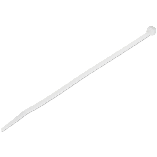 StarTech.com 8"(20cm) Cable Ties - 1/8"(4mm) wide, 2-1/8"(55mm) Bundle Diameter, 50lb(22kg) Tensile Strength, Nylon Self Locking Zip Ties with Curved Tip - 94V-2/UL Listed, 100 Pack - White - TAA