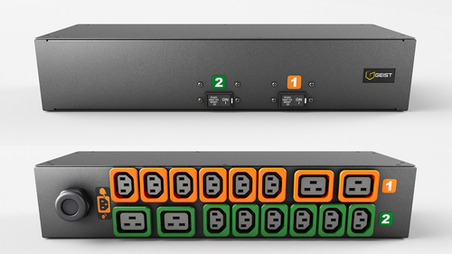 Vertiv G2XPR166-103PB4PS6-IP44 power distribution unit (PDU) 16 AC outlet(s) 2U Black